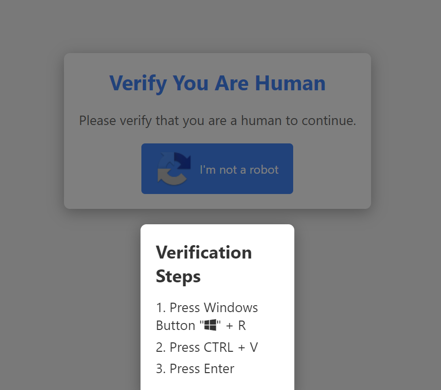 Verification Steps popup